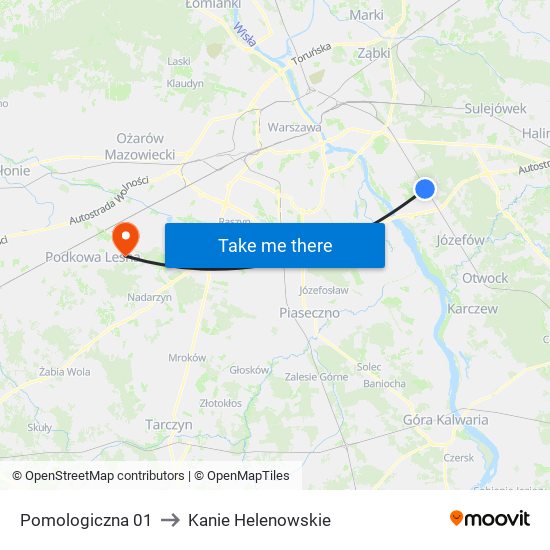 Pomologiczna 01 to Kanie Helenowskie map