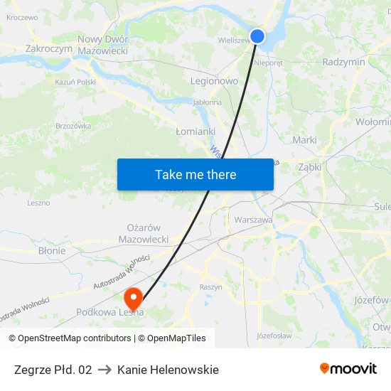 Zegrze Płd. 02 to Kanie Helenowskie map