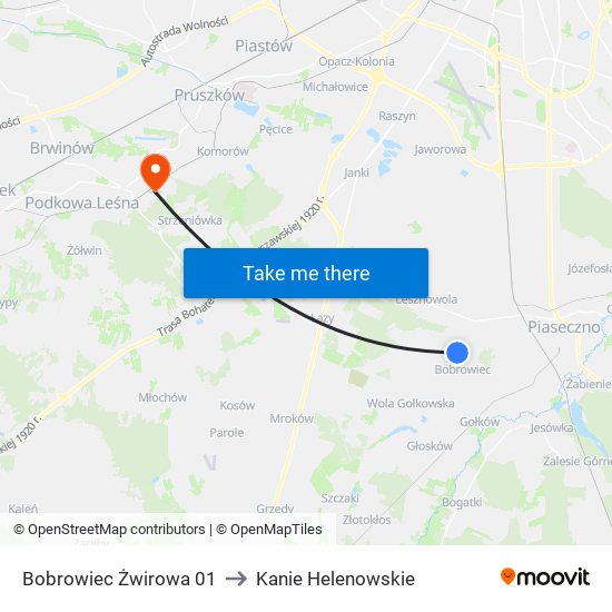 Bobrowiec Żwirowa to Kanie Helenowskie map