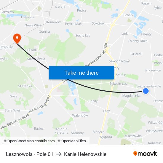 Lesznowola - Pole 01 to Kanie Helenowskie map