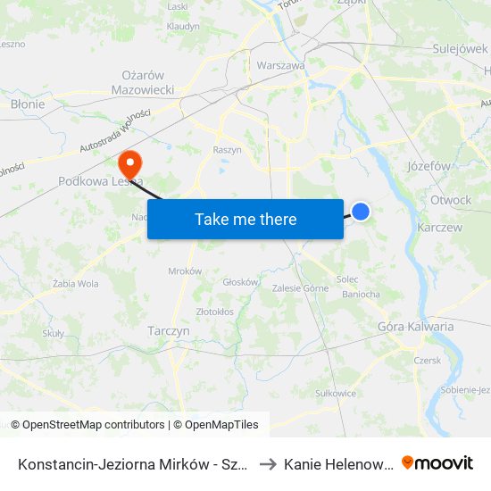 Konstancin-Jeziorna Mirków - Szkoła 02 to Kanie Helenowskie map