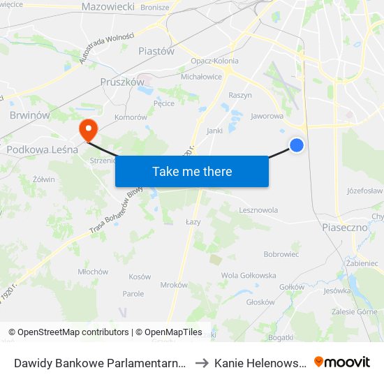 Dawidy Bankowe Parlamentarna 02 to Kanie Helenowskie map