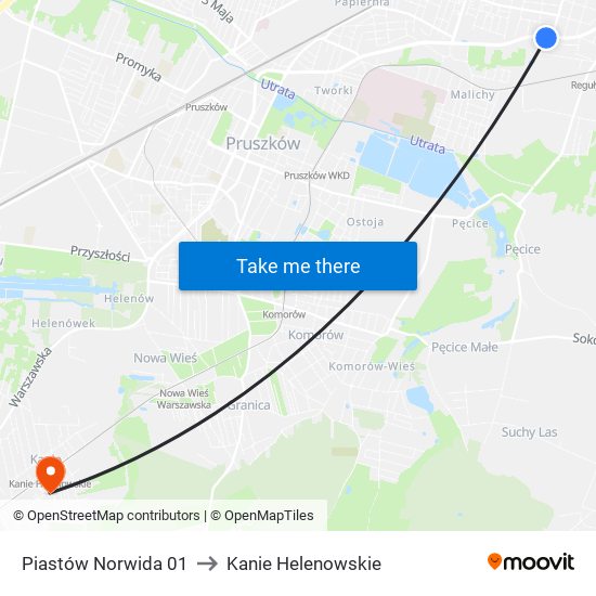 Piastów Norwida 01 to Kanie Helenowskie map