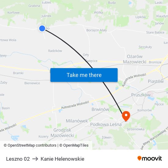 Leszno 02 to Kanie Helenowskie map