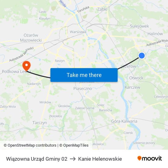 Wiązowna Urząd Gminy to Kanie Helenowskie map