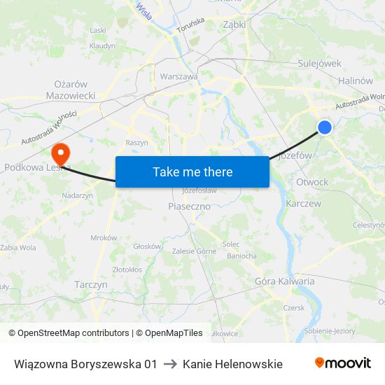 Wiązowna Boryszewska 01 to Kanie Helenowskie map