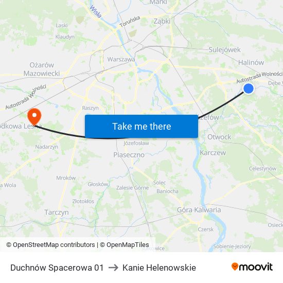 Duchnów Spacerowa 01 to Kanie Helenowskie map