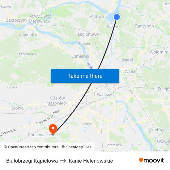 Białobrzegi Kąpielowa 01 to Kanie Helenowskie map