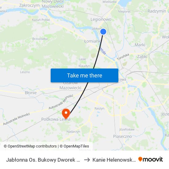 Jabłonna Os. Bukowy Dworek 02 to Kanie Helenowskie map