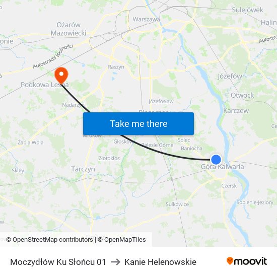 Moczydłów Ku Słońcu 01 to Kanie Helenowskie map