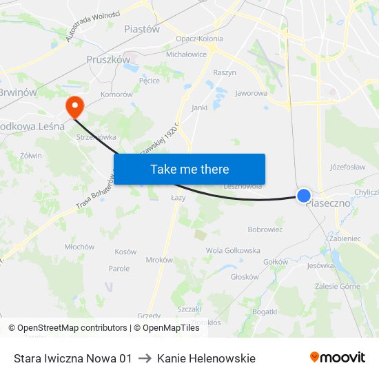 Stara Iwiczna Nowa 01 to Kanie Helenowskie map