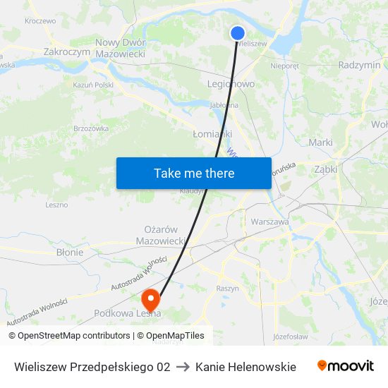 Wieliszew Przedpełskiego 02 to Kanie Helenowskie map