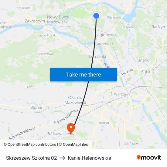 Skrzeszew Szkolna 02 to Kanie Helenowskie map