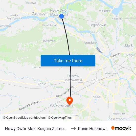 Nowy Dwór Maz. Księcia Ziemowita 02 to Kanie Helenowskie map