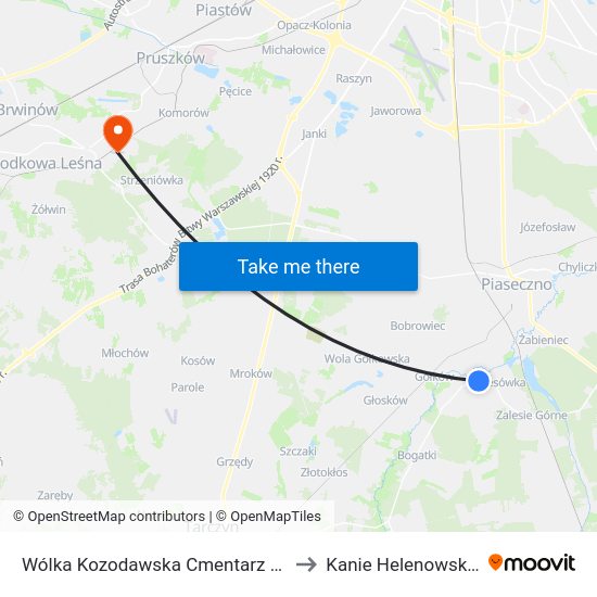 Wólka Kozodawska Cmentarz to Kanie Helenowskie map