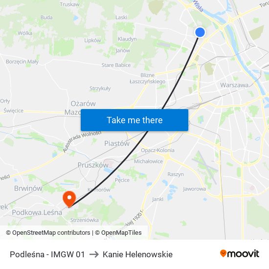 Podleśna - IMGW 01 to Kanie Helenowskie map