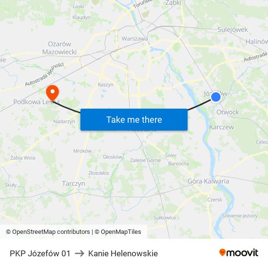 PKP Józefów to Kanie Helenowskie map