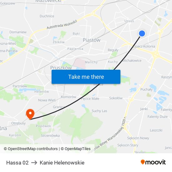 Hassa 02 to Kanie Helenowskie map