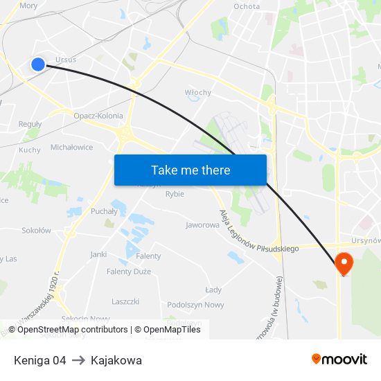 Keniga 04 to Kajakowa map