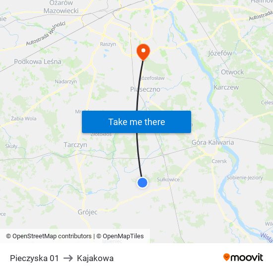 Pieczyska 01 to Kajakowa map