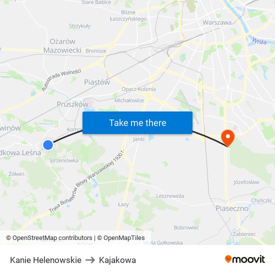 Kanie Helenowskie to Kajakowa map