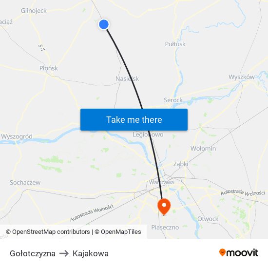 Gołotczyzna to Kajakowa map