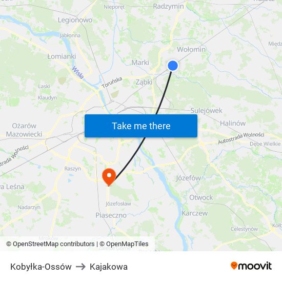 Kobyłka-Ossów to Kajakowa map