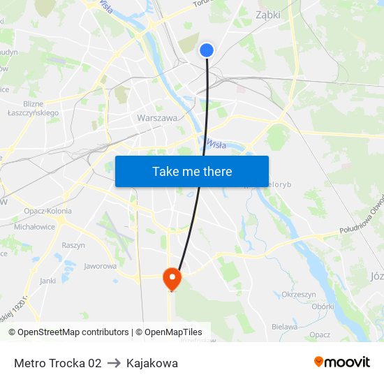 Metro Trocka 02 to Kajakowa map