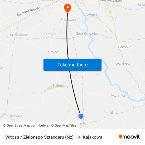 Witosa / Zielonego Sztandaru (Nż) to Kajakowa map