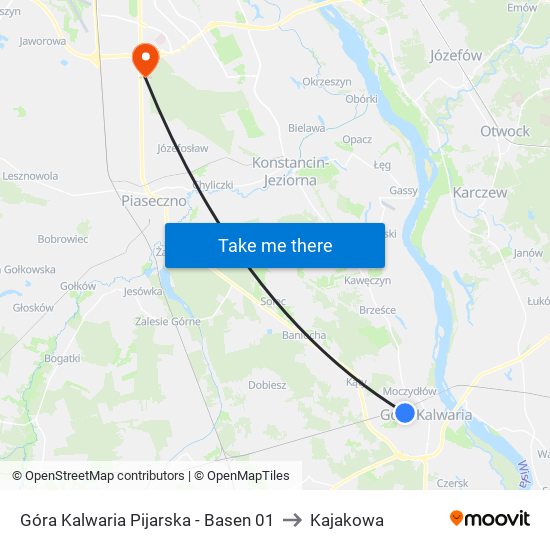 Góra Kalwaria Pijarska - Basen 01 to Kajakowa map