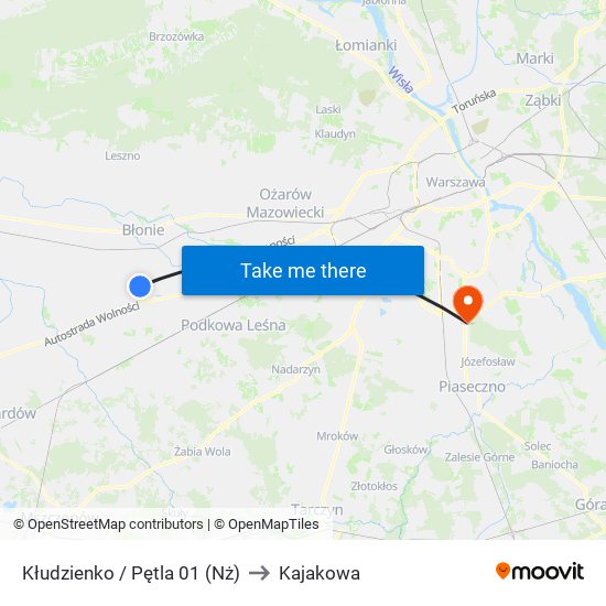 Kłudzienko / Pętla 01 (Nż) to Kajakowa map