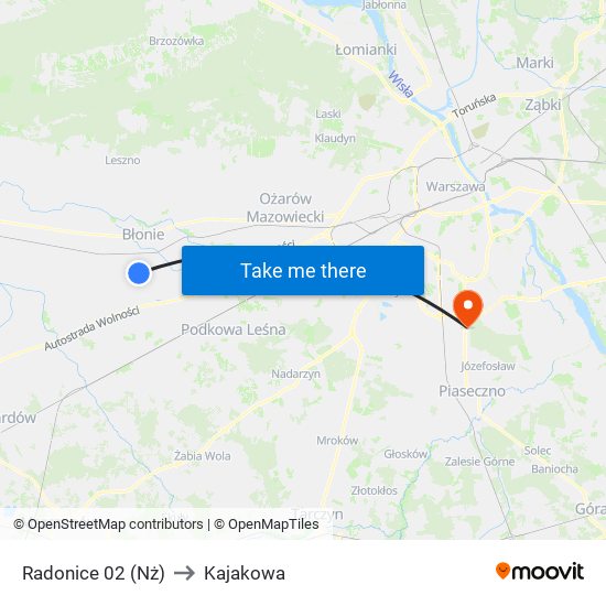 Radonice 02 (Nż) to Kajakowa map