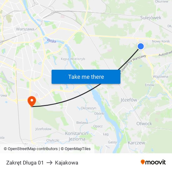 Zakręt Długa 01 to Kajakowa map