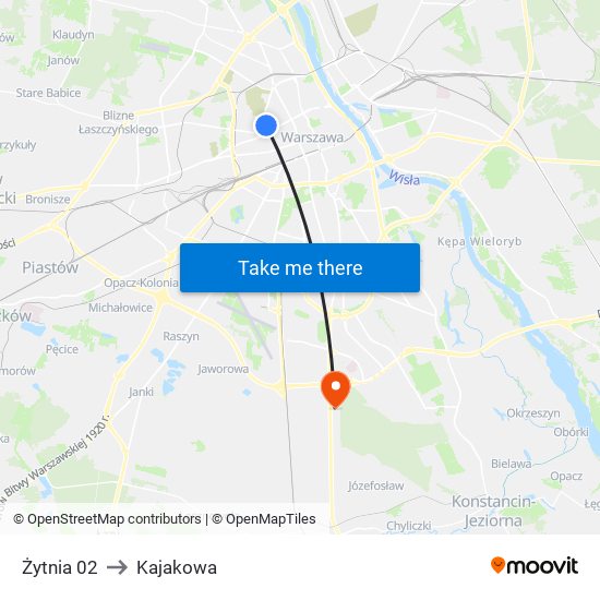 Żytnia 02 to Kajakowa map