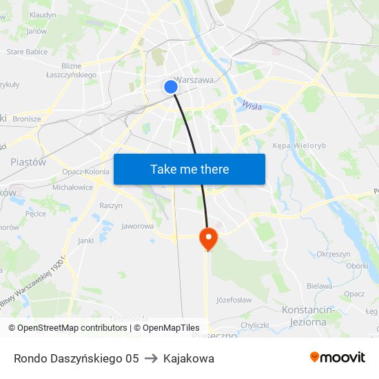 Rondo Daszyńskiego to Kajakowa map