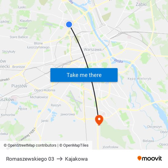 Romaszewskiego 03 to Kajakowa map