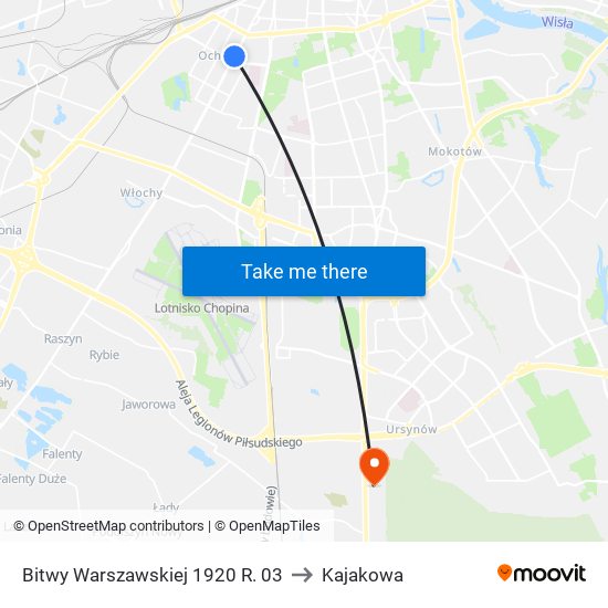 Bitwy Warszawskiej 1920 R. to Kajakowa map