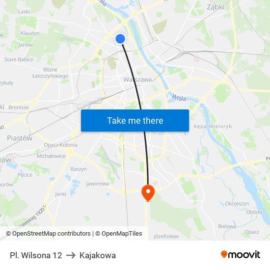 Pl. Wilsona 12 to Kajakowa map