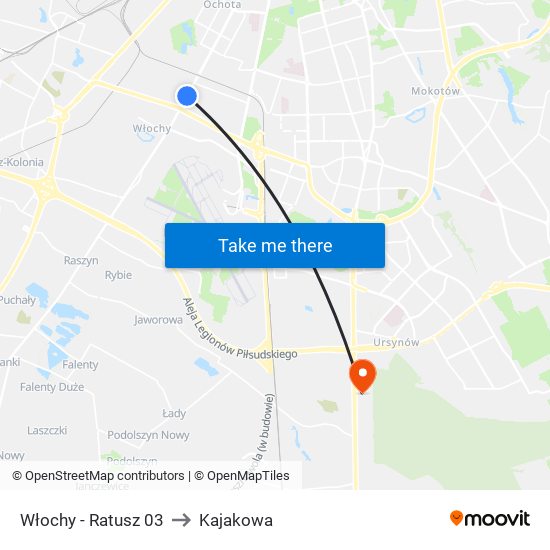 Włochy - Ratusz 03 to Kajakowa map