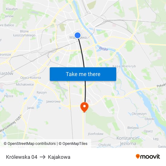 Królewska 04 to Kajakowa map