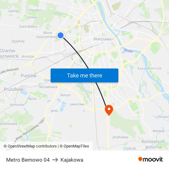 Metro Bemowo 04 to Kajakowa map