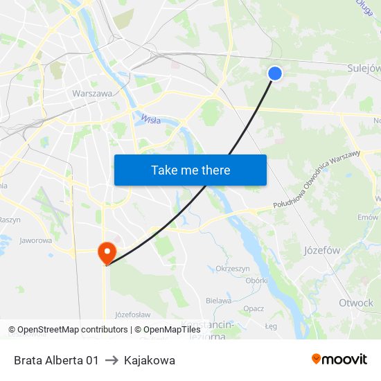 Brata Alberta 01 to Kajakowa map