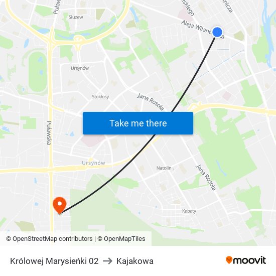 Królowej Marysieńki 02 to Kajakowa map