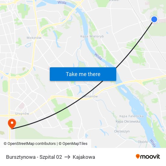 Bursztynowa - Szpital 02 to Kajakowa map