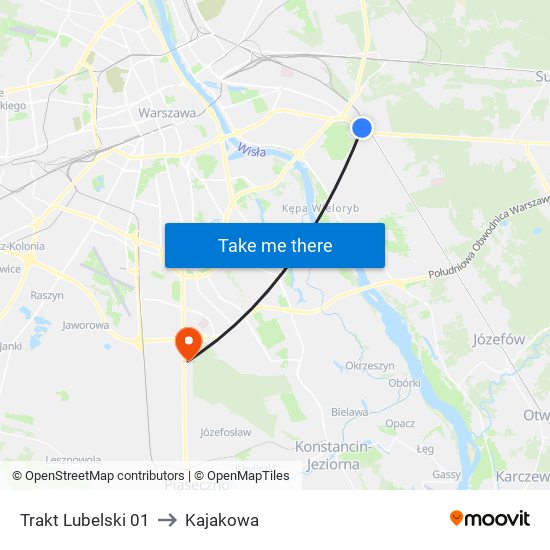 Trakt Lubelski 01 to Kajakowa map