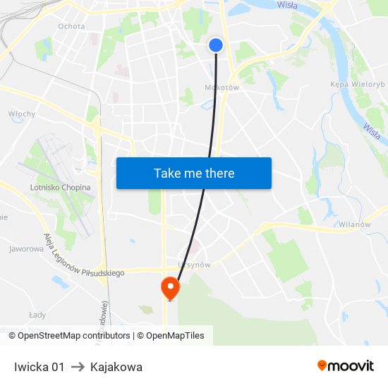 Iwicka 01 to Kajakowa map