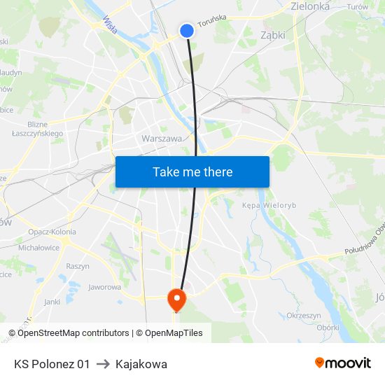 KS Polonez 01 to Kajakowa map