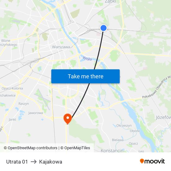 Utrata 01 to Kajakowa map