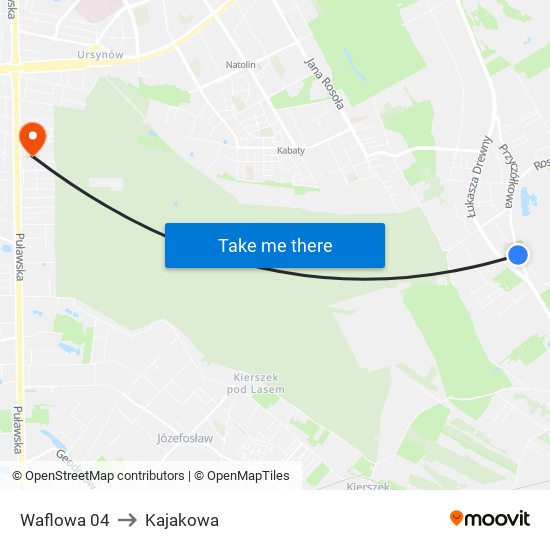 Waflowa 04 to Kajakowa map