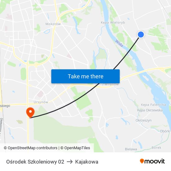 Ośrodek Szkoleniowy 02 to Kajakowa map